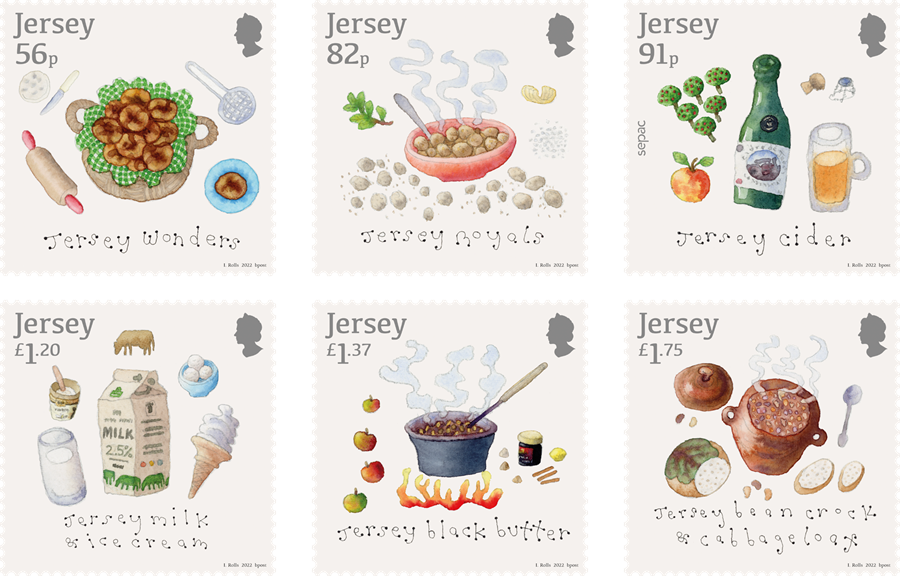 Local delicacies celebrated on Jersey stamps Jersey Post